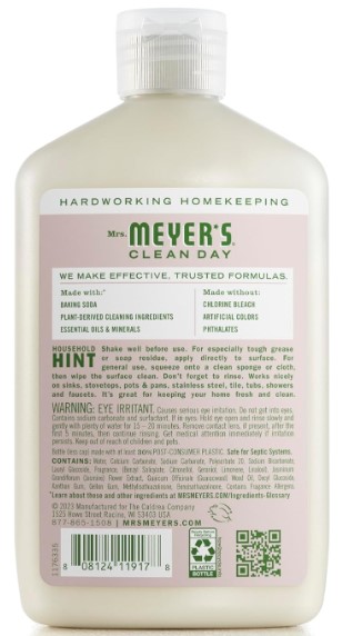 MRS. MEYER'S CLEAN DAY Baking Soda Cream Cleaner, Cuts Grease, Scratch-Free Polish, Plant-Derived Cleaning Ingredients, Apple Blossom, 16 Fl Oz, Pack of 2