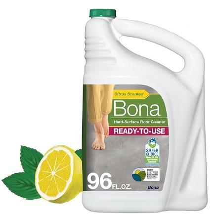 Bona Multi-Surface Floor Cleaner Refill - 96 fl oz - Lemon Mint - Residue-Free Floor Cleaning Solution refill for Spray Mop and Spray Bottles - For Use on Stone, Tile, Laminate, and Vinyl Floors