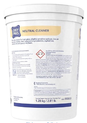 Diversey 990653 Easy Paks Neutral Cleaner, Cleans High Traffic Glossy Floors, Pine Scent, 90-Paks per Container (Pack of 2)