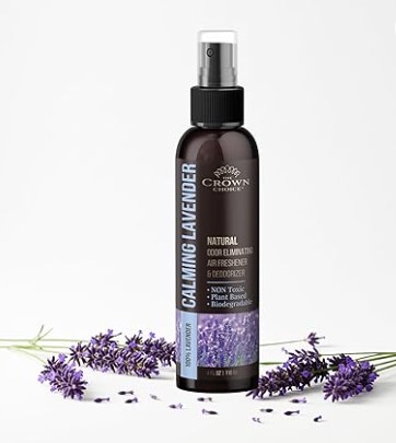 Non-Toxic Odor Eliminator,Natural Lavender Air Freshener Spray for Home,Linen Spray for Peacful Sleep, Closet & Couch Deodorizer,Long Lasting Bathroom & Toilet Freshener,Safe for Kids & Pets,1PK-4Oz