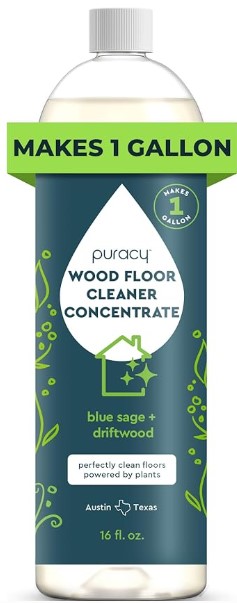 Best pH-Neutral Cleaners for Parquetry and Inlaid Wood Floors Puracy Wood Floor Cleaner Concentrate - pH Neutral Plant-Powered Hardwood All Purpose Cleaner - Residue-Free Non-Sticky Cleaning Solution As Seen on TikTok (Blue Sage & Driftwood, 16 fl oz)