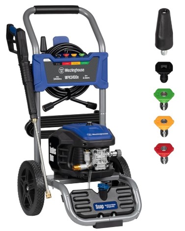 Best High-PSI Pressure Washers for Coastal Salt-Air Removal Westinghouse WPX3400e Electric Pressure Washer, 3400 Max PSI and 2.0 Max GPM, Brushless Motor, Onboard Soap Tank, Spray Gun and Wand, 5 Nozzle Set, for Cars/Fences/Driveways/Homes/Patios/Furniture