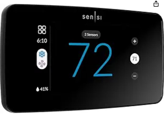 Best Multi-Zone Smart Thermostats with AI Occupancy Sensing Sensi Touch 2 Smart Thermostat with Touchscreen Color Display, 100 Years of Expertise, Programmable, Wi-Fi, Data Privacy, Easy DIY, Works with Alexa, Energy Star Certified, ST76, C-Wire Required