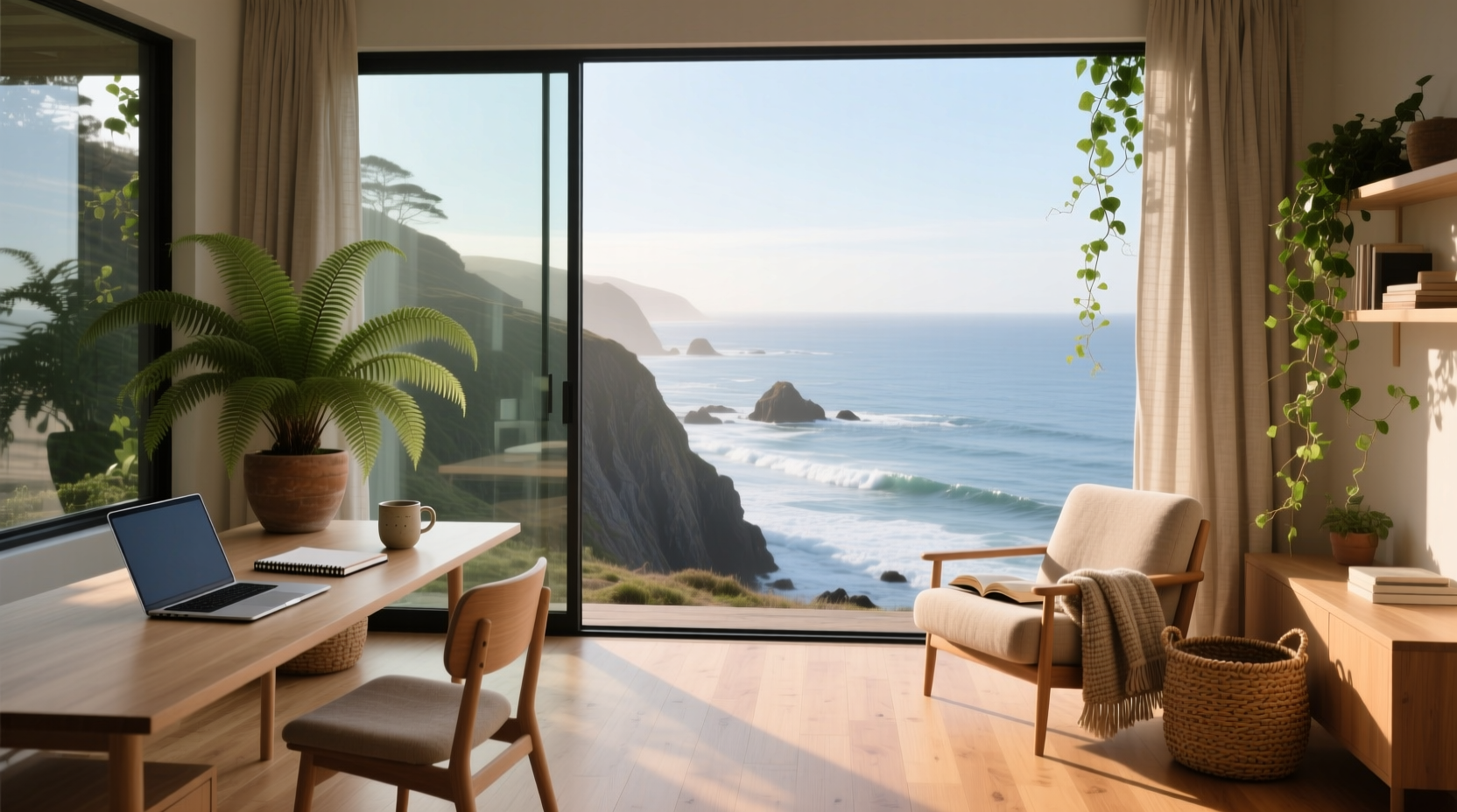 7 Coastal Home Office Ideas for a Calm Work Vibe