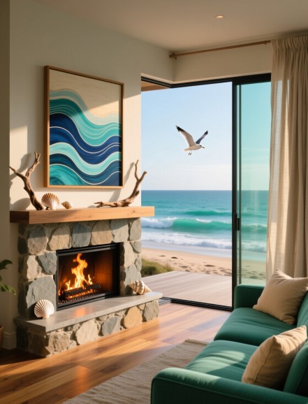 11 Coastal Fireplace Ideas for a Relaxing Beachy Vibe