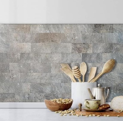 7 Coastal Kitchen Backsplash Ideas for a Style Boost AULIGET 3" x 6" Subway Tile Peel and Stick Backsplash, Thick PVC Stick on Wall Tiles (100, Mountain Rock)