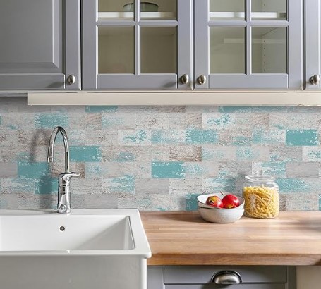 7 Coastal Kitchen Backsplash Ideas for a Style Boost DEWOO Peel and Stick Wall Tile Backsplash PVC Self Adhesive Tiles for Kitchen Bathroom Turquoise Teal (10-Sheet, 13.5" x 11.4")