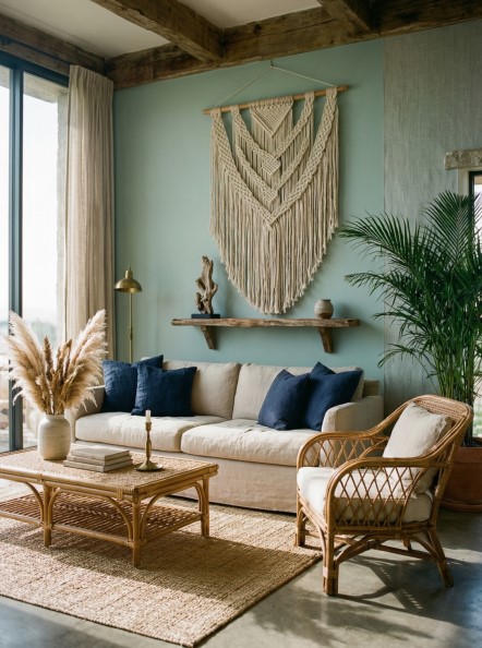 13 Coastal Boho Ideas for Calm Living Rooms 13 Coastal Boho Ideas for Calm Living Rooms