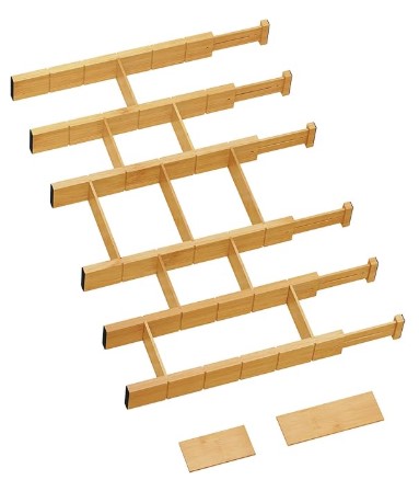 7 Laundry Room Makeover Ideas: Smart Storage Wins 6 Pack Bamboo Drawer Dividers with 12 Inserts, Expandable Adjustable Clothes Drawer Organizers and Storage from 17" to 22" for Kitchen, Bedroom, Dresser, Cosmetics (Natural)