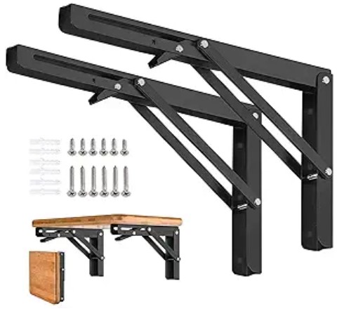 7 Laundry Room Makeover Ideas: Smart Storage Wins Folding Shelf Brackets - 16 Inch 2 Pcs Heavy Duty Stainless Steel Collapsible Triangle Shelf Bracket, DIY Wall Mounted Folding Table Hinge, Space Saving for Bench Table with Screws