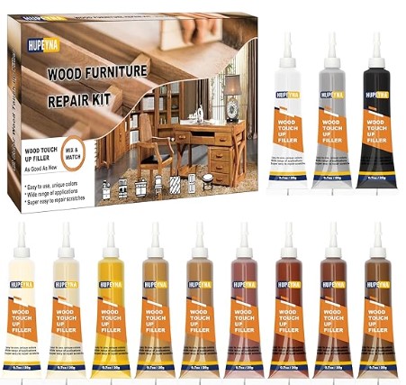 Best Wood Scratch Repair Kits for Antique Furniture Wood Furniture Repair Kit, 12 Colors Wood Repair Kit, Wood Touch up Fillers, Repair Scratch, Cracks, Discoloration for Wooden Cabinet, Floor, Door, Table Surfaces Wood Filler Paint