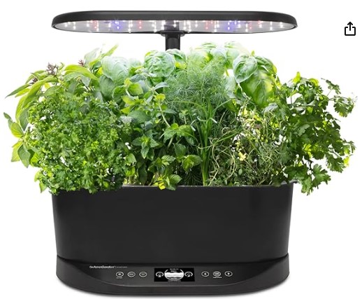 Best Smart Herb Gardens with Auto-UV & Irrigation AeroGarden Bounty Basic - Indoor Garden with LED Grow Light, Black