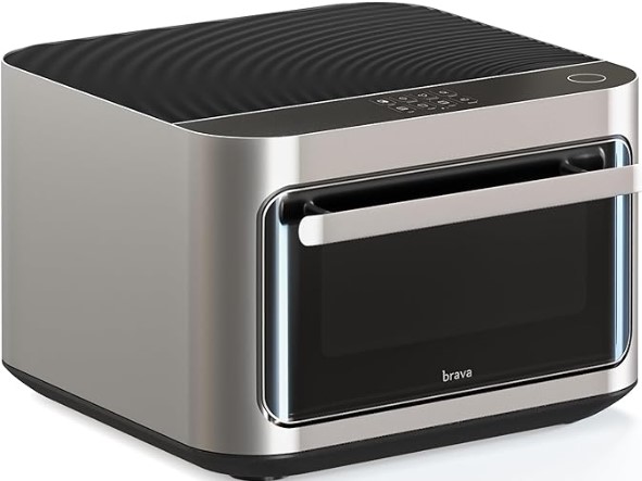 Best AI Countertop Smart Ovens with Internal Camera Tracking Brava Glass: 10-in-1 Touchscreen Countertop Smart Oven, Glass Door, Wireless Thermometer, Air Fryer, 6-Slice Toaster, Slow Cooker, Reheater, Dehydrator, Rice Cooker, Auto-Shut Off, 1800W