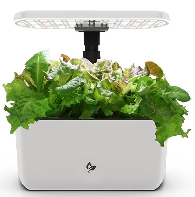 Best Smart Herb Gardens with Auto-UV & Irrigation AeroGarden Harvest Lite in Cream, Soil-Free Indoor Hydroponic Garden with LED Grow Light for Year-Round Gardening of up to 6 Herbs and Vegetables